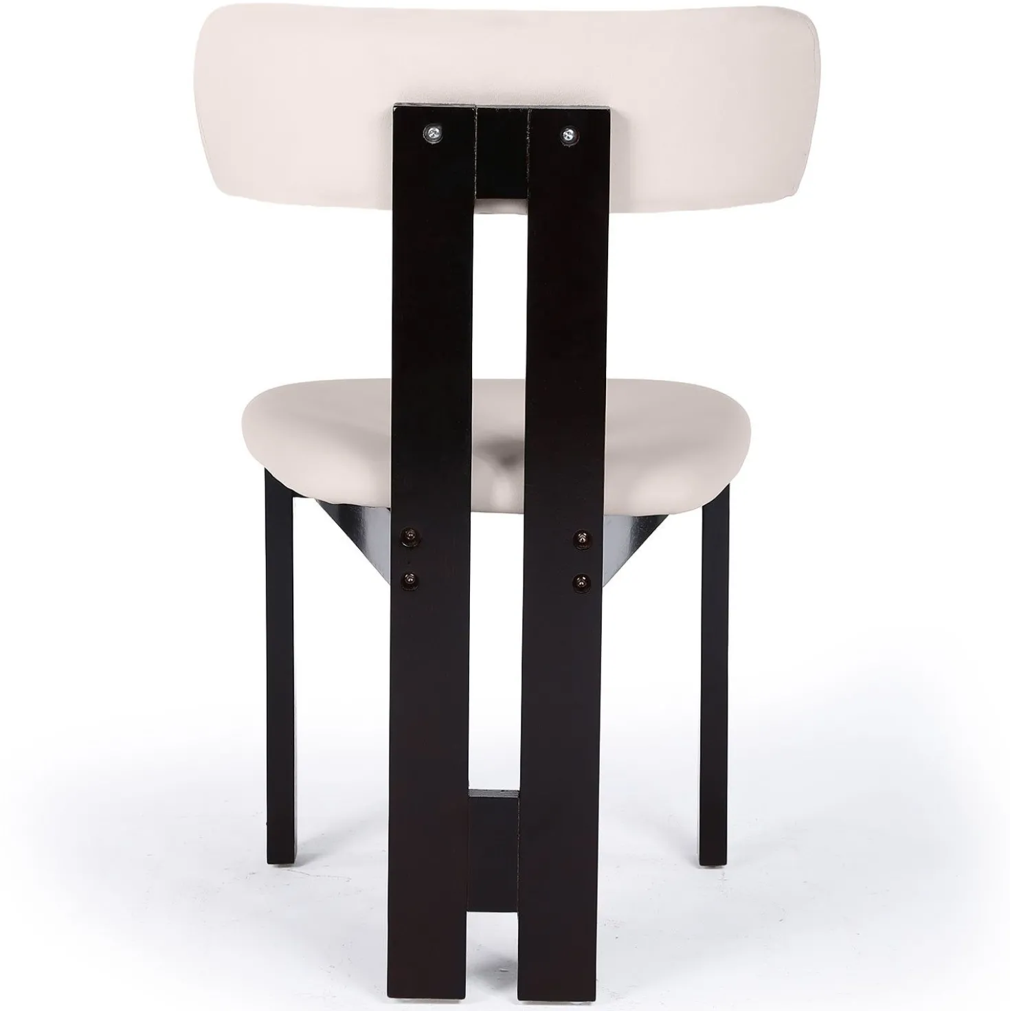 Chaise de salle à manger design Ceriz Bois foncé et Velours Beige