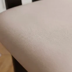 Chaise de salle à manger design Ceriz Bois foncé et Velours Beige