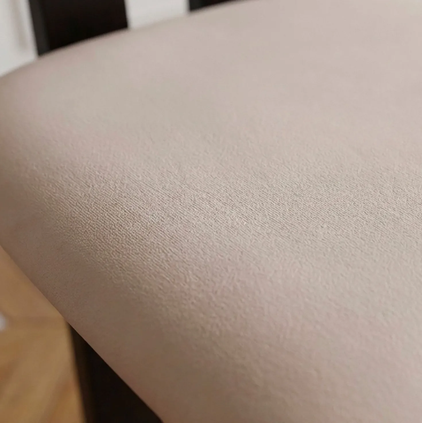 Chaise de salle à manger design Ceriz Bois foncé et Velours Beige