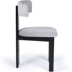 Chaise de salle à manger design Ceriz Bois noir et Velours Gris