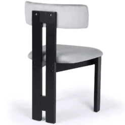 Chaise de salle à manger design Ceriz Bois noir et Velours Gris