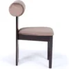 Chaise de salle à manger style intemporel Tuboli Bois foncé et Velours Marron