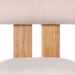 Chaise de salle à manger style intemporel Tuboli Bois clair et Tissu bouclette Beige