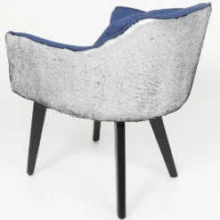 Chaise / Fauteuil Gybson Sequins Tissu Bleu et Sequins réversibles Bleu & Argent
