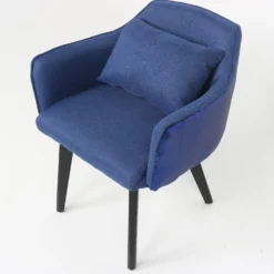Chaise / Fauteuil Gybson Sequins Tissu Bleu et Sequins réversibles Bleu & Argent