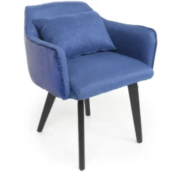 Chaise / Fauteuil Gybson Sequins Tissu Bleu et Sequins réversibles Bleu & Argent
