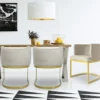 Chaise / Fauteuil Noellie Velours Taupe pieds Or