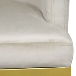 Chaise / Fauteuil Noellie Velours Taupe pieds Or