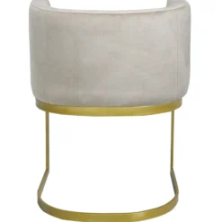 Chaise / Fauteuil Noellie Velours Taupe pieds Or