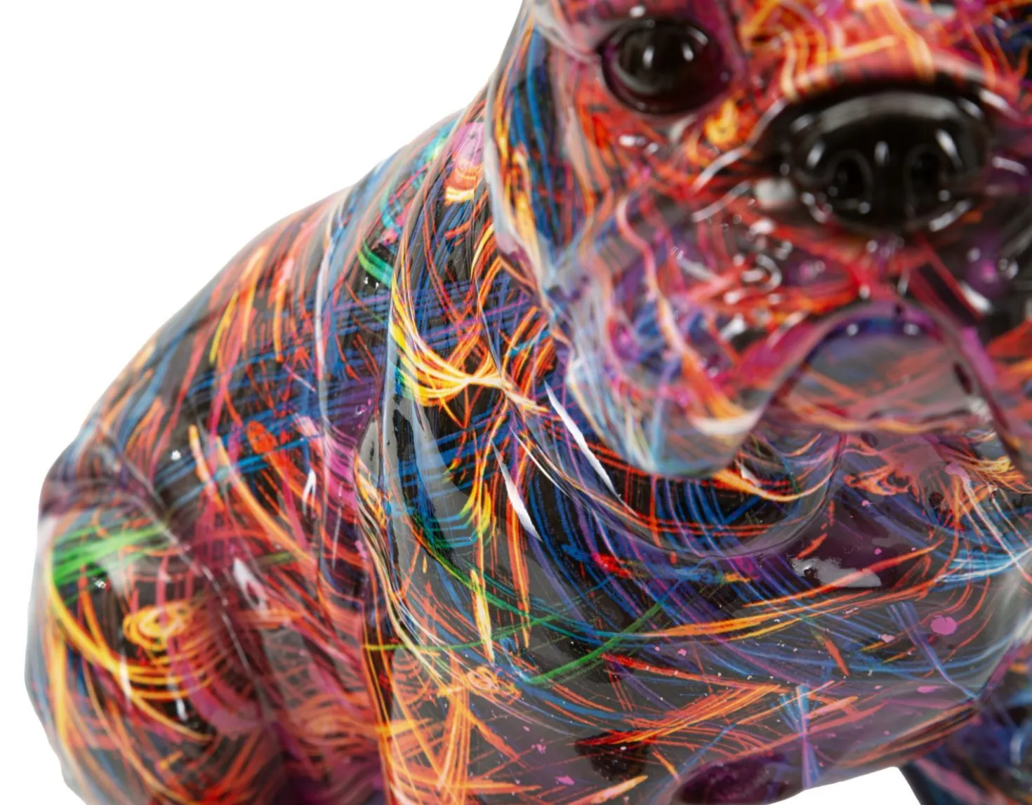 Chien Bulldog décoratif style Pop multicolore