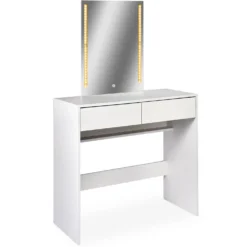 Coiffeuse avec miroir LED Talisma L80cm Blanc