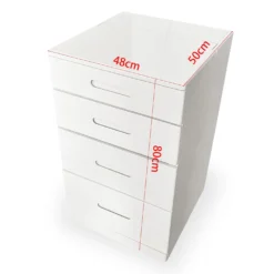 Coiffeuse compacte 48cm avec miroir LED, tiroir et pouf intégré Germina Blanc