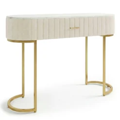 Coiffeuse Paloma 1 tiroir Velours Beige