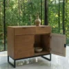 Commode 2 tiroirs et 2 portes battantes Panara Chêne Clair