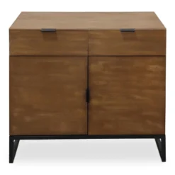 Commode 2 tiroirs et 2 portes battantes Panara Chêne Clair