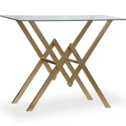 Console Murviel en Verre et Pieds Or
