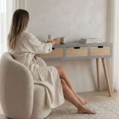 Console scandinave 3 tiroirs Tatum Gris
