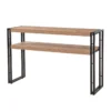Console style industriel Senlid L140cm Métal Noir et Bios clair