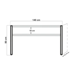 Console style industriel Senlid L140cm Métal Noir et Bios clair