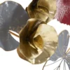 Décoration murale 3D Fleur aux couleurs vives en métal et feuilles en fer