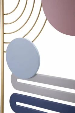 Décoration murale 3D géométrique en métal multicolore