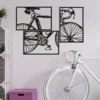 Décoration murale 3D vélo métal Noir ensemble de 3 pcs