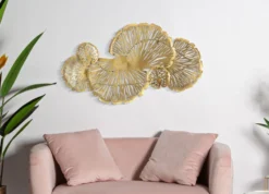 Décoration murale en fer doré Iris motifs géométriques et floraux