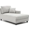 Duo de méridiennes Fabien combinables en canapé profond Velours côtelé Gris clair