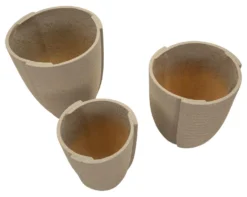 Ensemble de cache-pots extérieur texturé Peru 3 pcs couleur Naturel