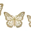 Ensemble de papillons muraux décoratifs 3D en fer doré 4 pièces