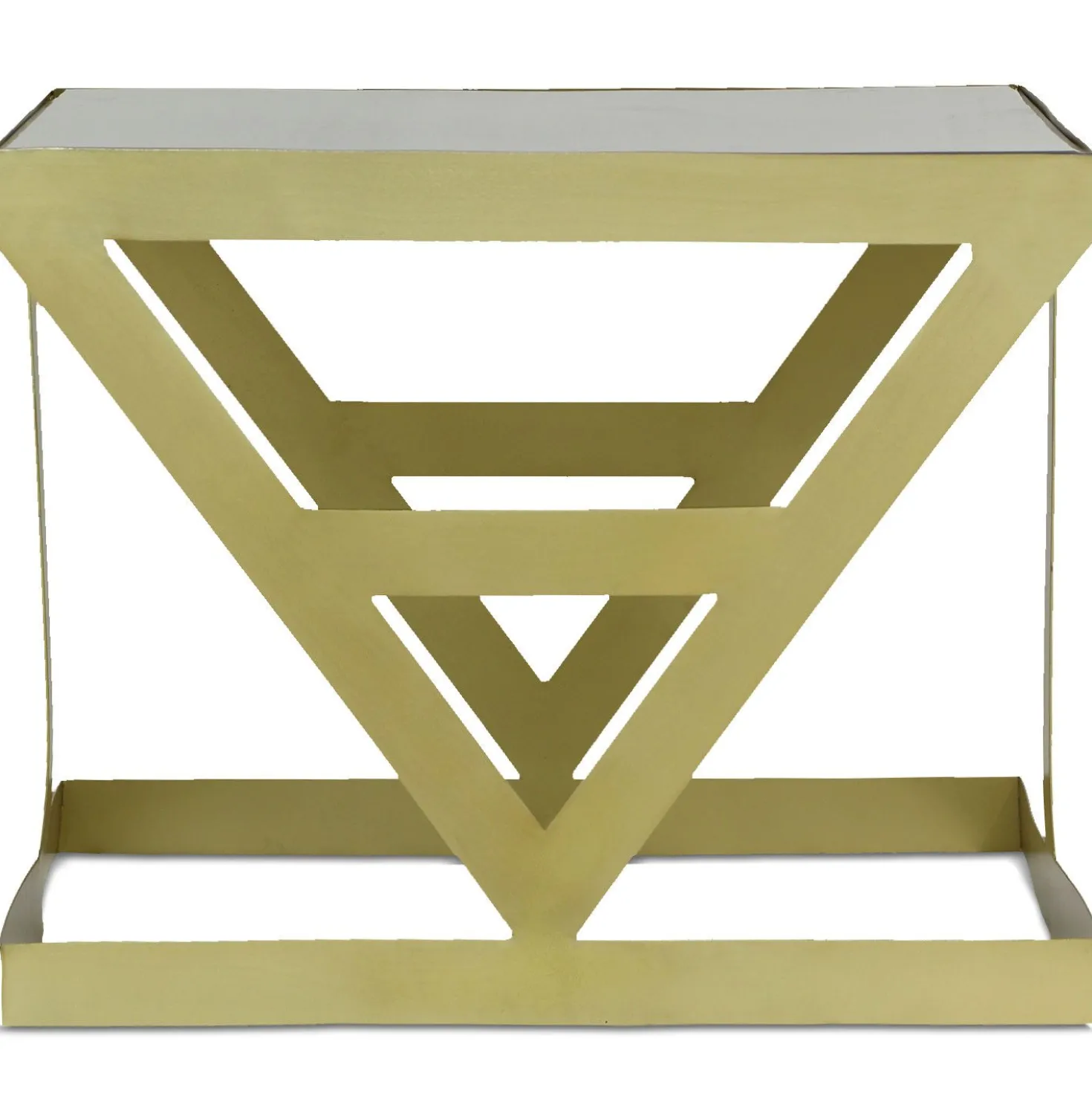 Ensemble de 3 tables d'appoint Amstra en Verre fumé et Métal Or