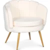 Fauteuil arrondi Brenda Tissu bouclette Beige