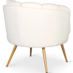 Fauteuil arrondi Brenda Tissu bouclette Beige