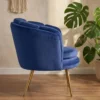 Fauteuil arrondi Brenda Velours Bleu