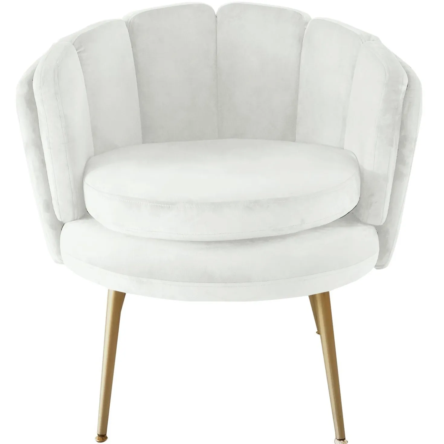 Fauteuil arrondi Brenda Velours Blanc