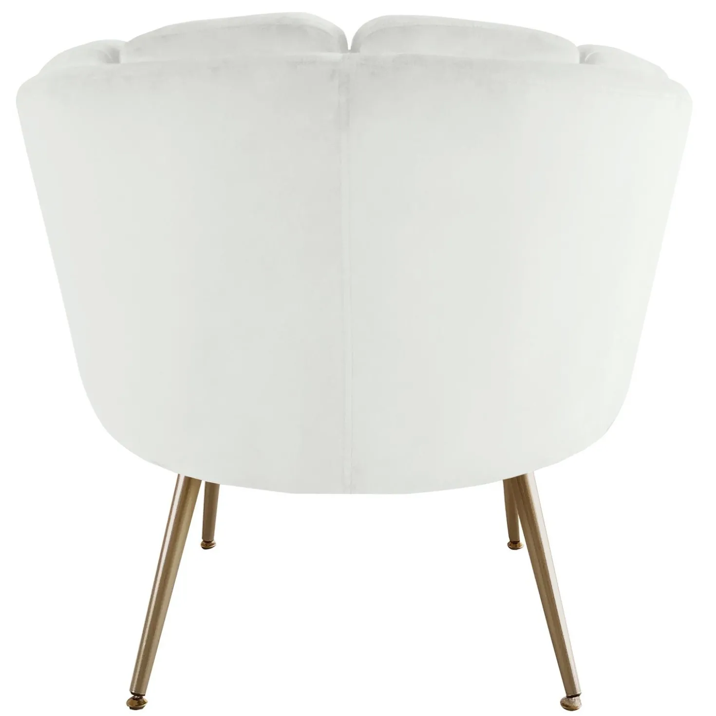 Fauteuil arrondi Brenda Velours Blanc
