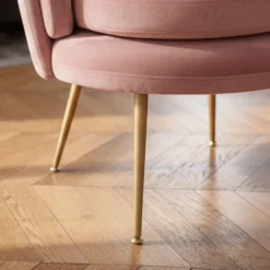 Fauteuil arrondi Brenda Velours Rose