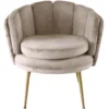 Fauteuil arrondi Brenda Velours Taupe