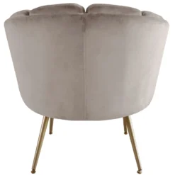 Fauteuil arrondi Brenda Velours Taupe