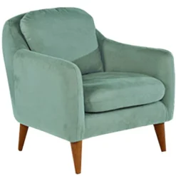 Fauteuil Ashild Pin massif Marron et Tissu vert clair