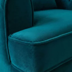 Fauteuil capitonné style boudoir Glams Velours Bleu canard