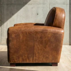 Fauteuil Club Perle Tissu Vintage