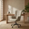 Fauteuil de bureau moderne à haut dossier Florelo Tissu Taupe clair
