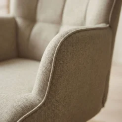 Fauteuil de bureau moderne à haut dossier Florelo Tissu Taupe clair