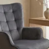 Fauteuil de bureau moderne à haut dossier Florelo Velours Gris