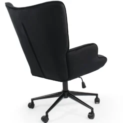 Fauteuil de bureau moderne à haut dossier Florelo Velours Noir