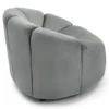 Fauteuil design arrondi Sidonie Velours Gris