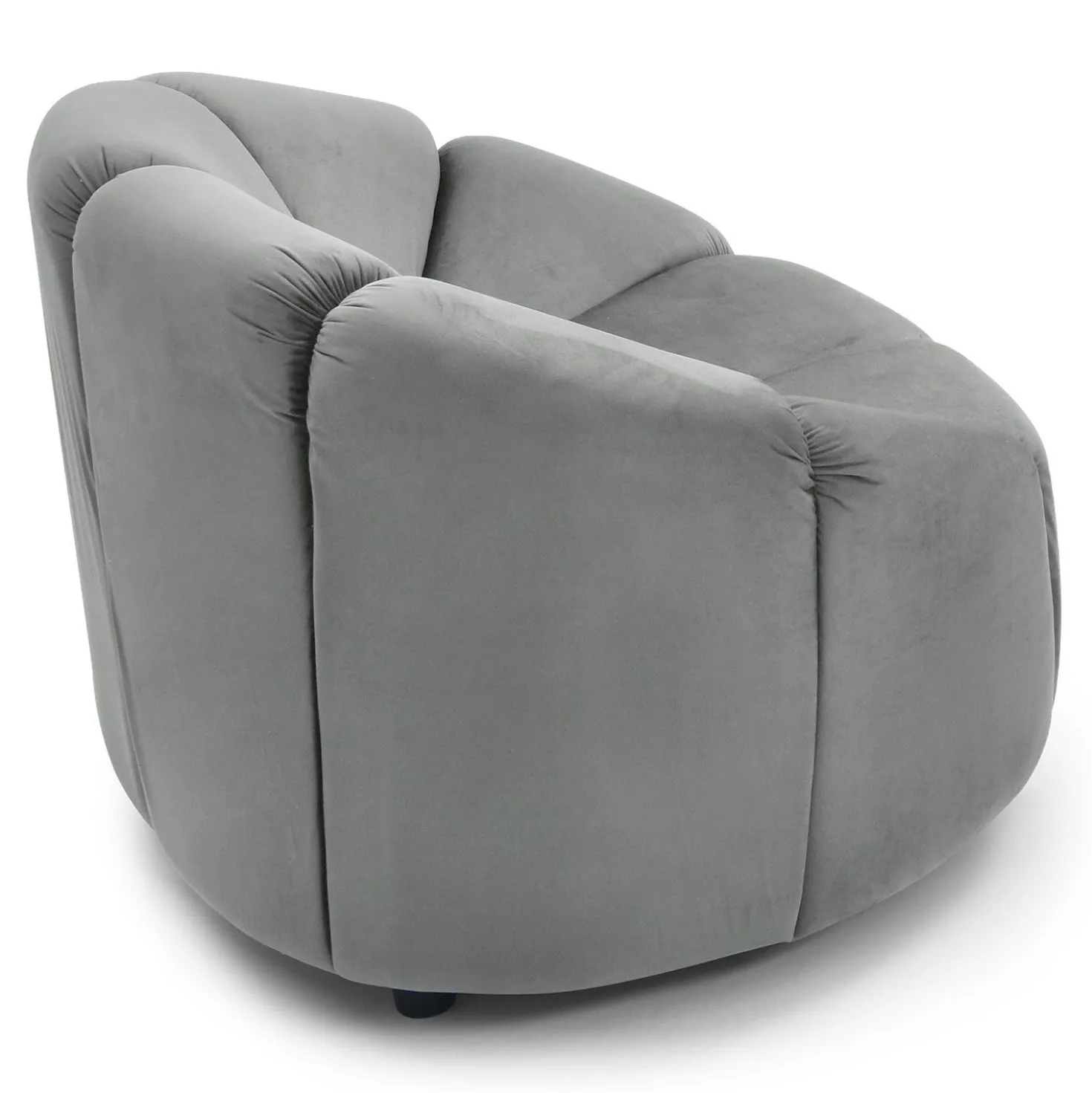 Fauteuil design arrondi Sidonie Velours Gris