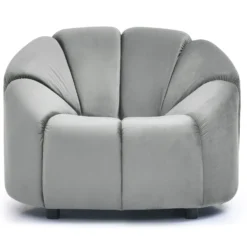 Fauteuil design arrondi Sidonie Velours Gris