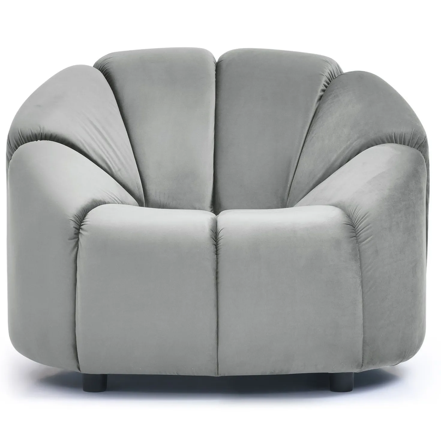 Fauteuil design arrondi Sidonie Velours Gris